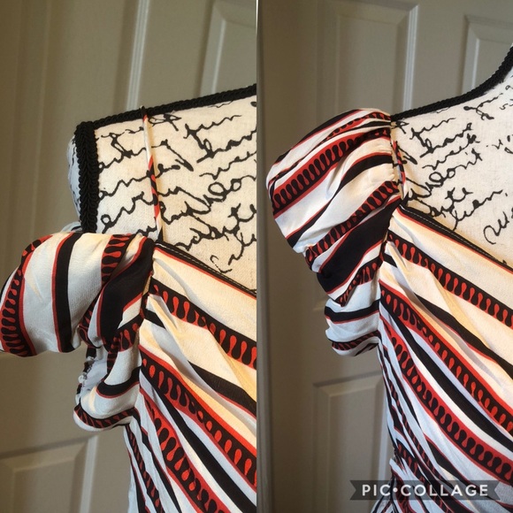 Anna Sui 100% Silk Striped Dress size Small - Picture 6 of 8